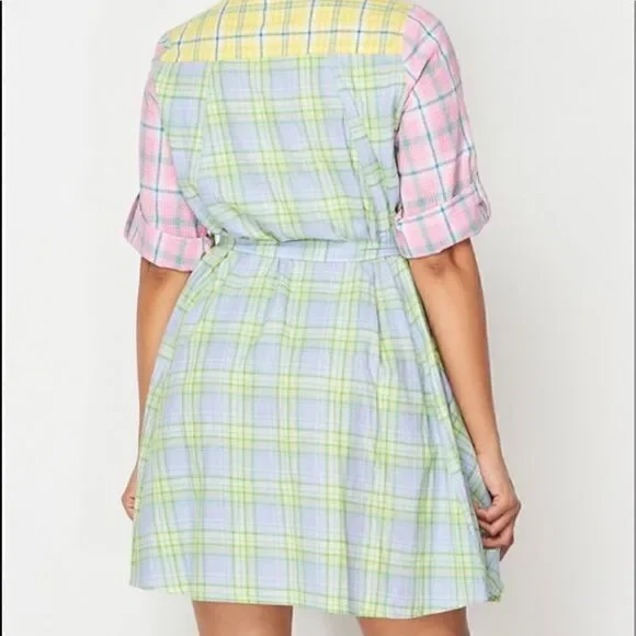 Color-block Spring Plaid dress - Picture 2 of 5